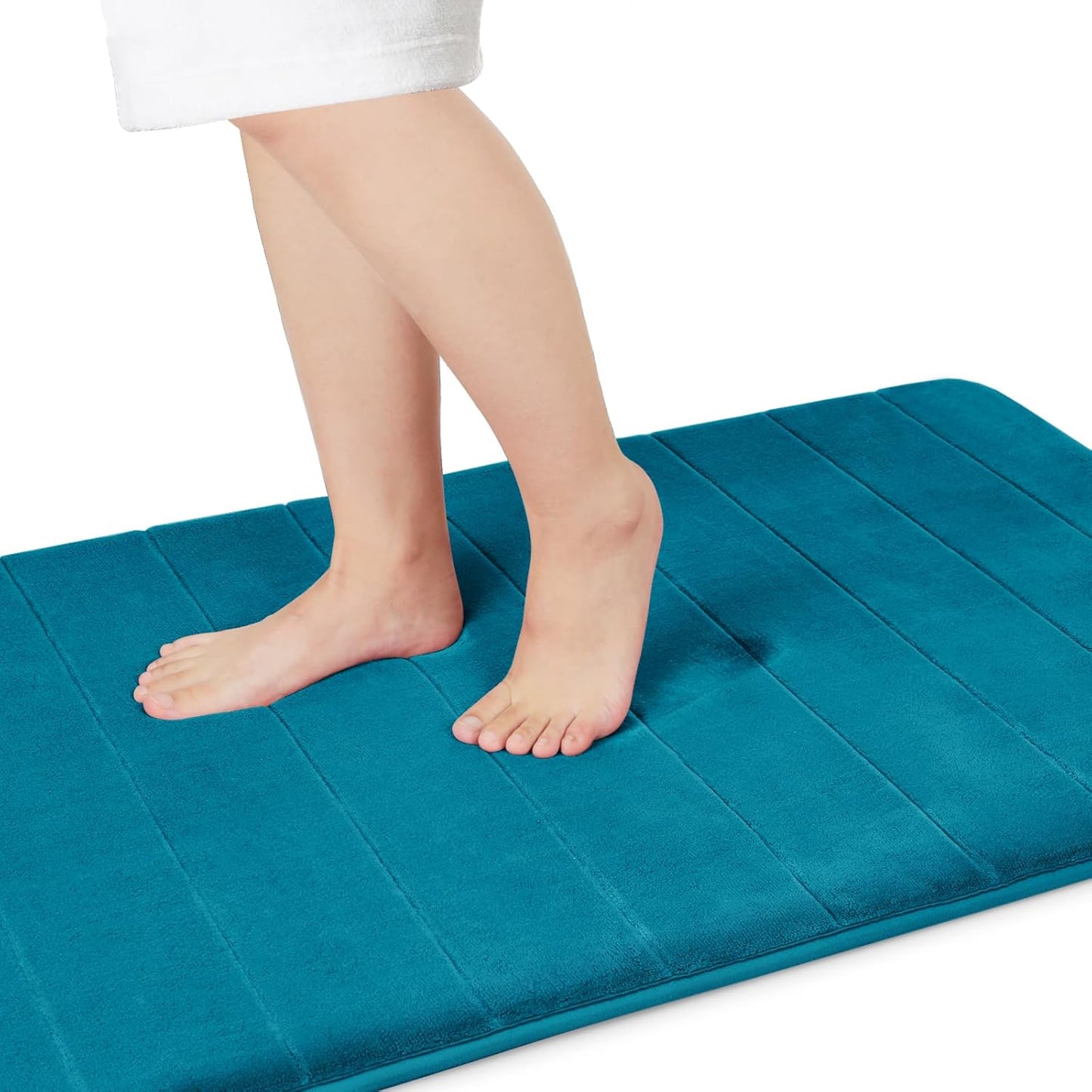 Memory Foam Bath Mat Large Size, 31.5 x 19.8, Super Soft Non-Slip Bathroom Rug, Water Absorption, Machine Wash, Thick, Comfortable, Easier to Dry for Bathroom Mat, Tub and Shower, Lavender