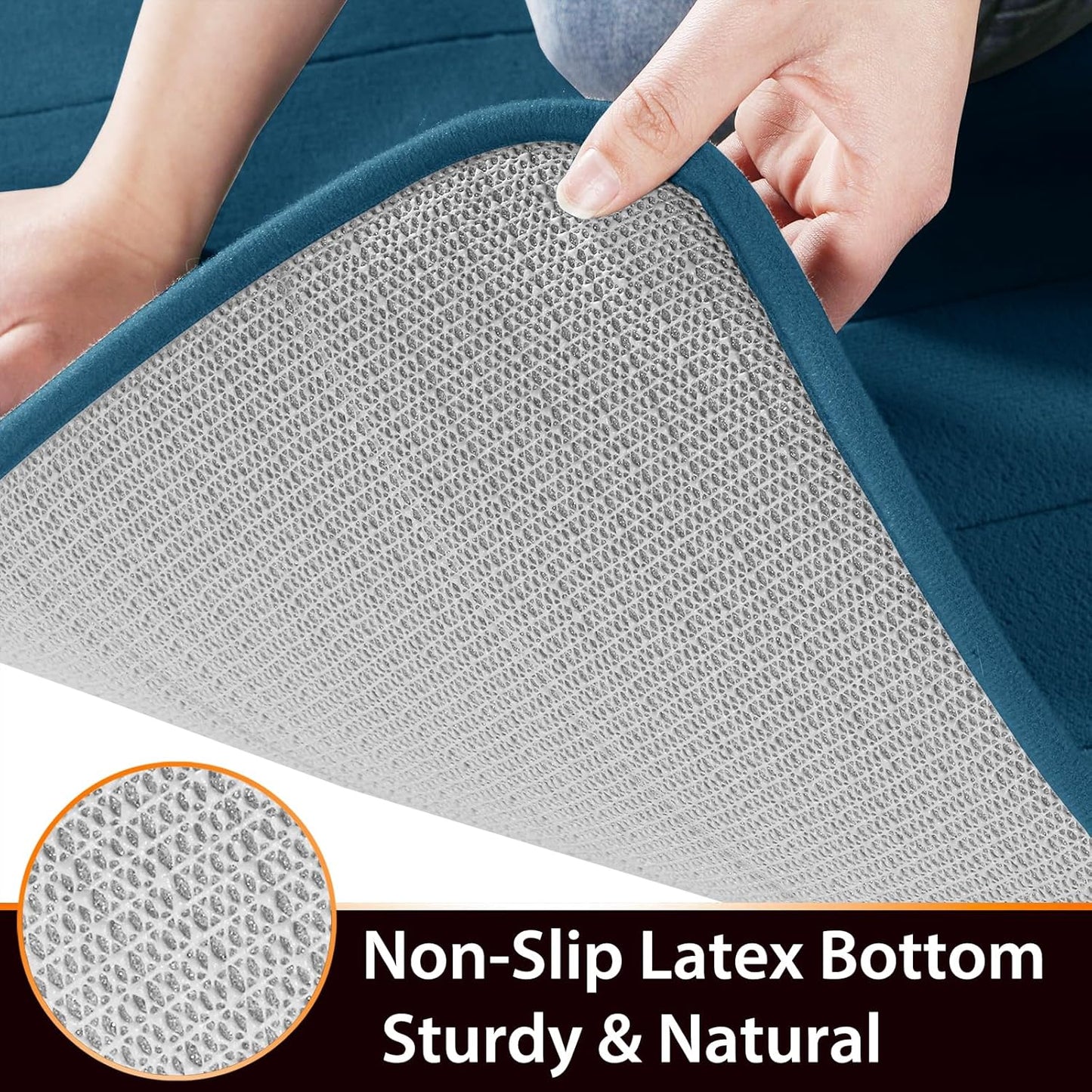 Memory Foam Bath Mat Large Size, 31.5 x 19.8, Super Soft Non-Slip Bathroom Rug, Water Absorption, Machine Wash, Thick, Comfortable, Easier to Dry for Bathroom Mat, Tub and Shower, Lavender