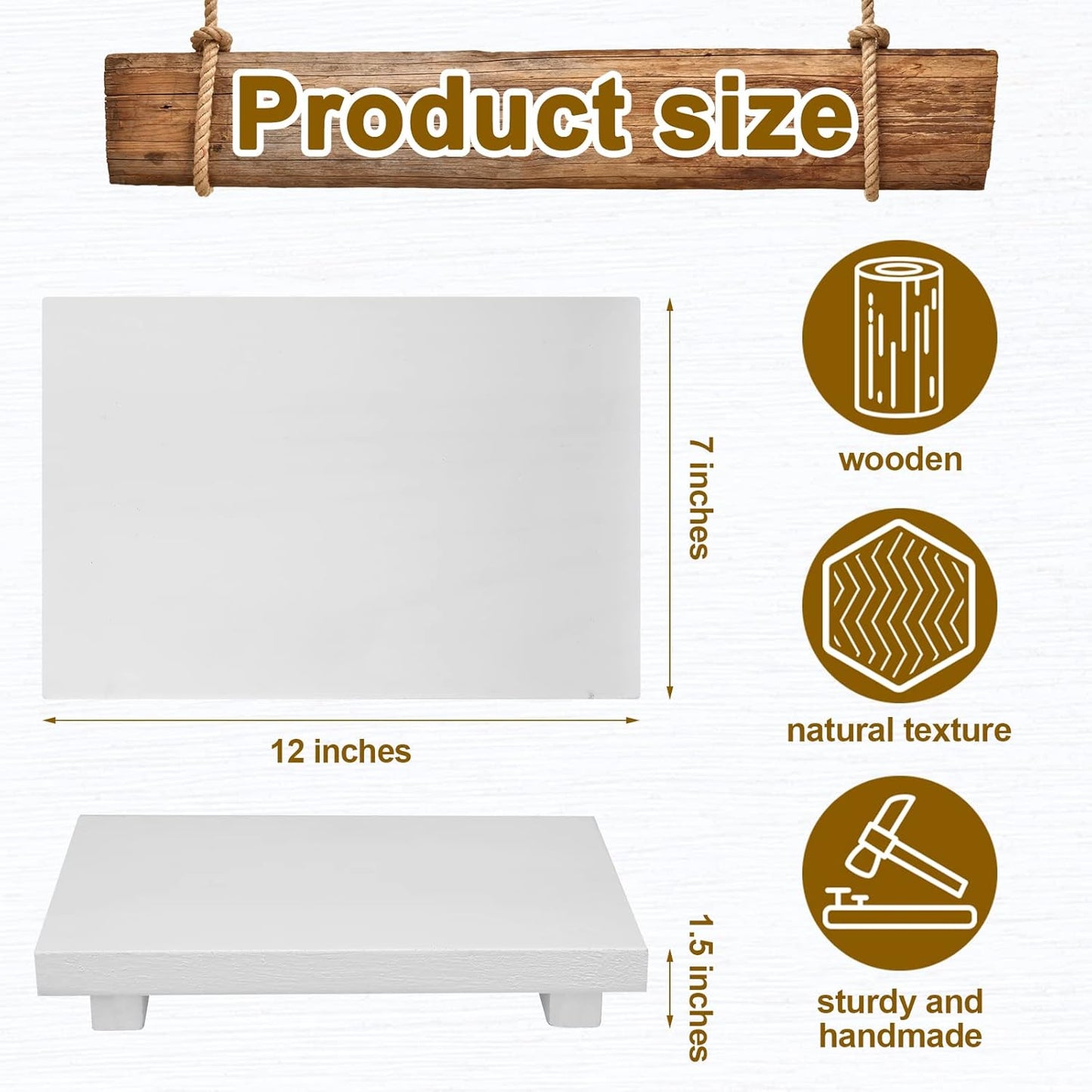 Wood Riser Tray Soap, Stand Soap Tray for Kitchen Sink, Wood Pedestal for Kitchen Counter Sink Stand Decorative Rustic Bathroom Dishes Plant Bottles Candles Display(9 x 6 Inch,Brown)